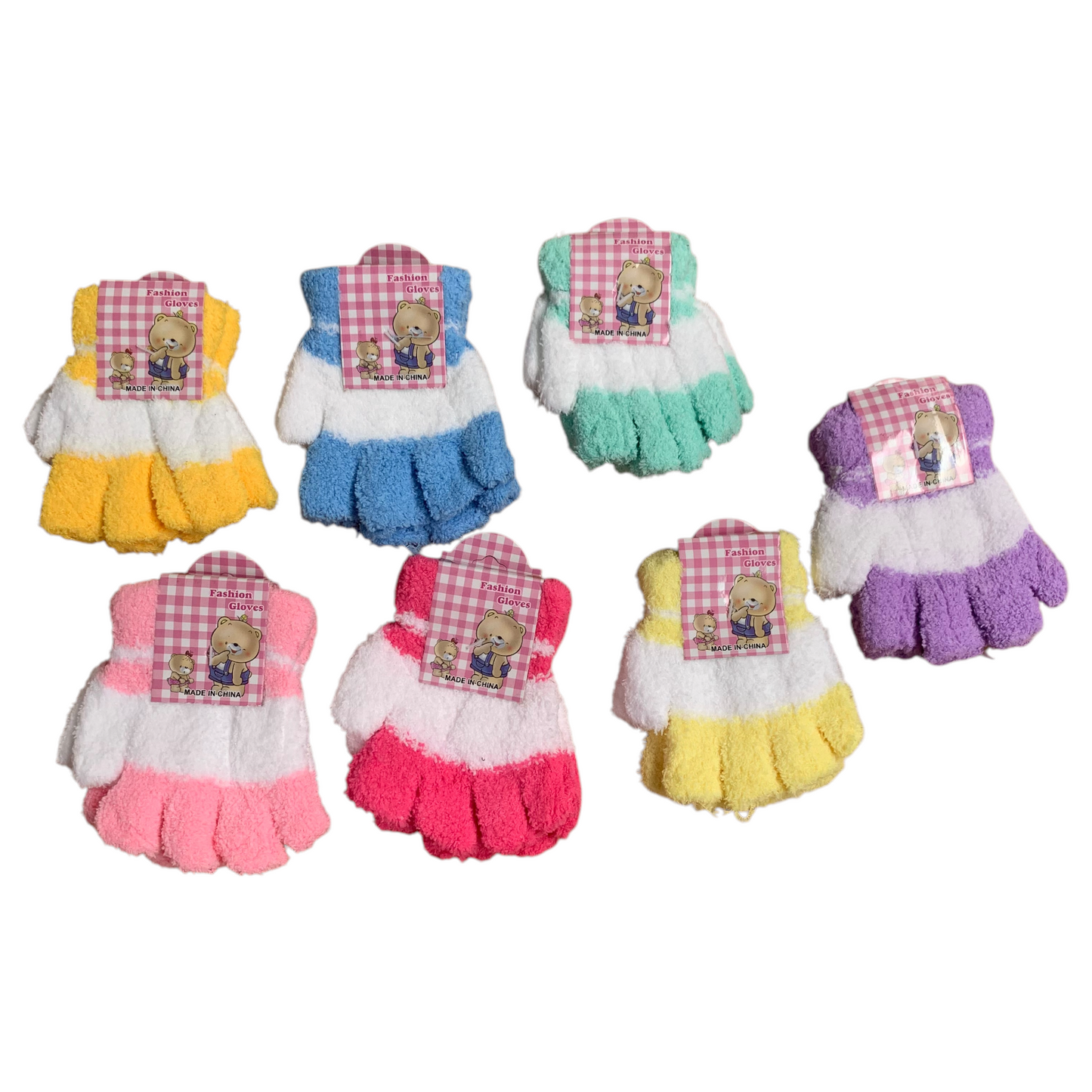 Kids fluffy Fingerless glove