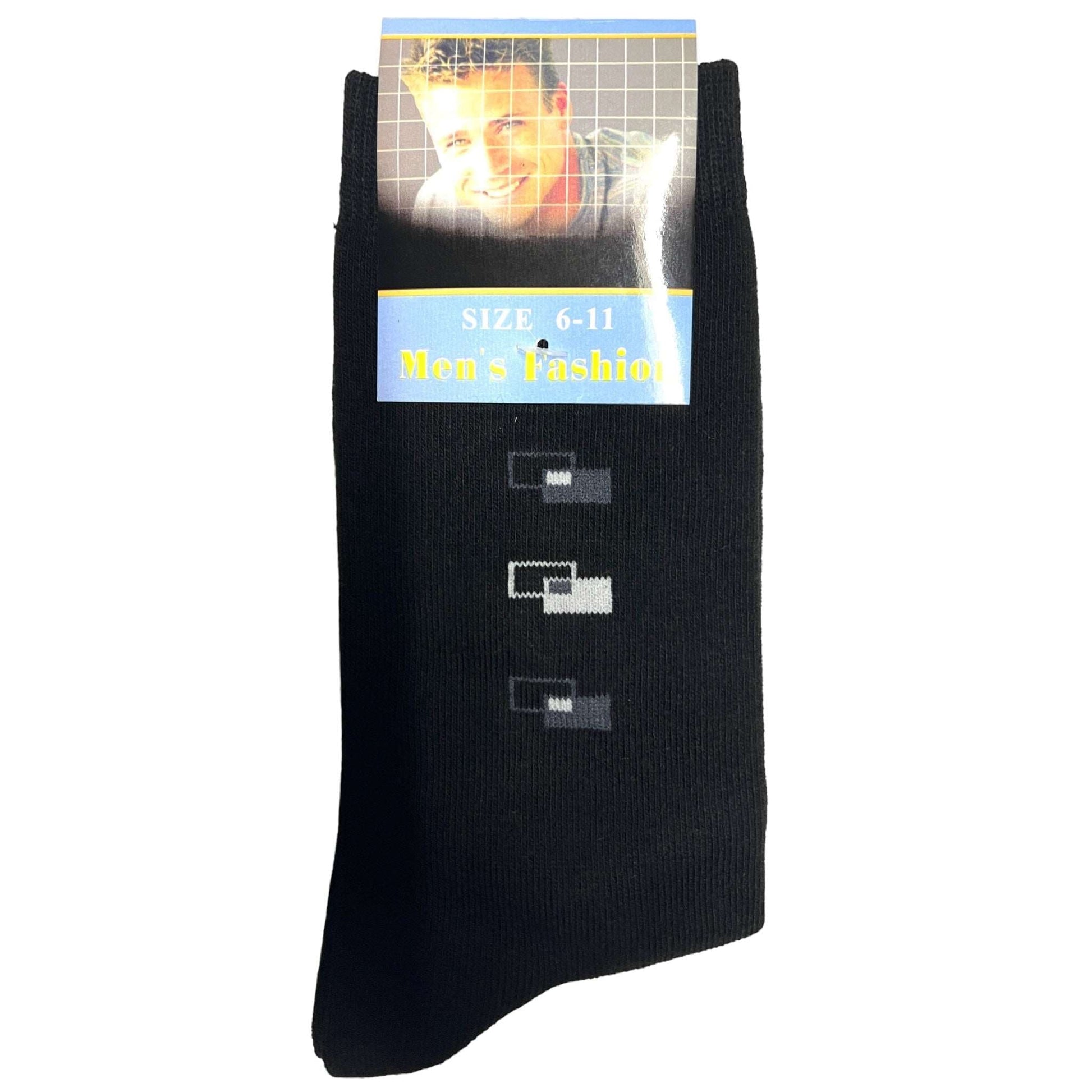Cotton Rich Black Mens Fashion Socks - Sox Magic