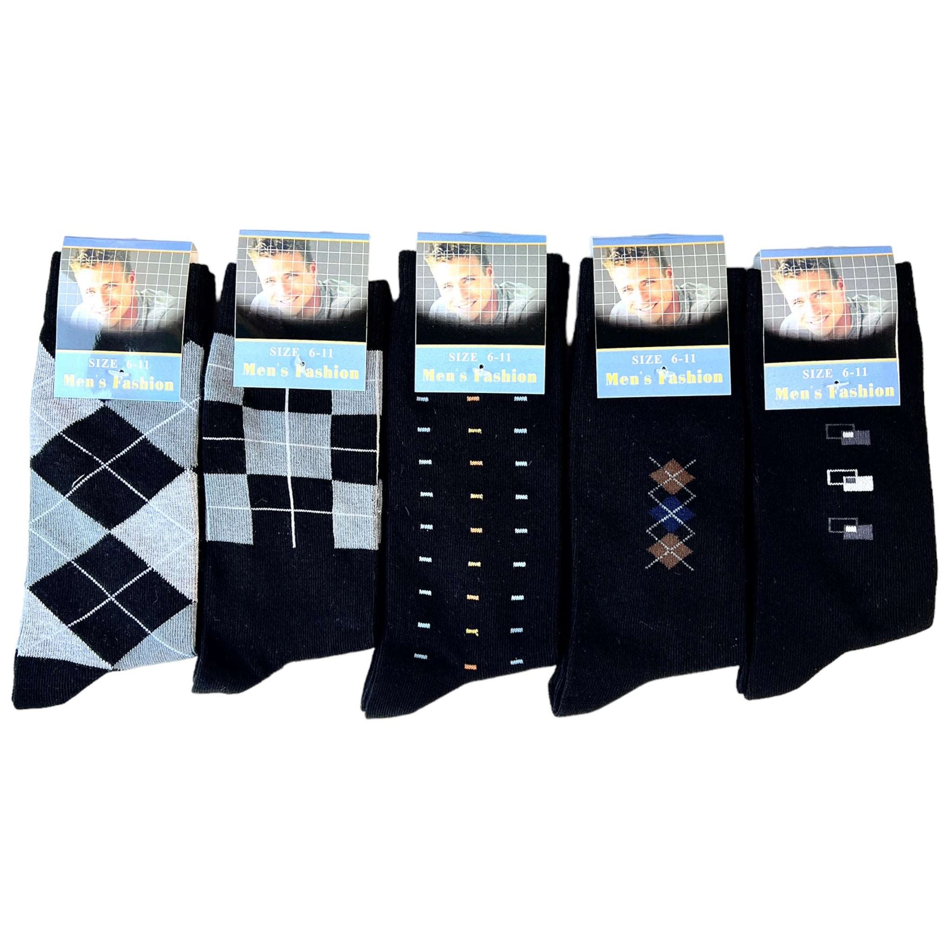 Cotton Rich Black Mens Fashion Socks - Sox Magic