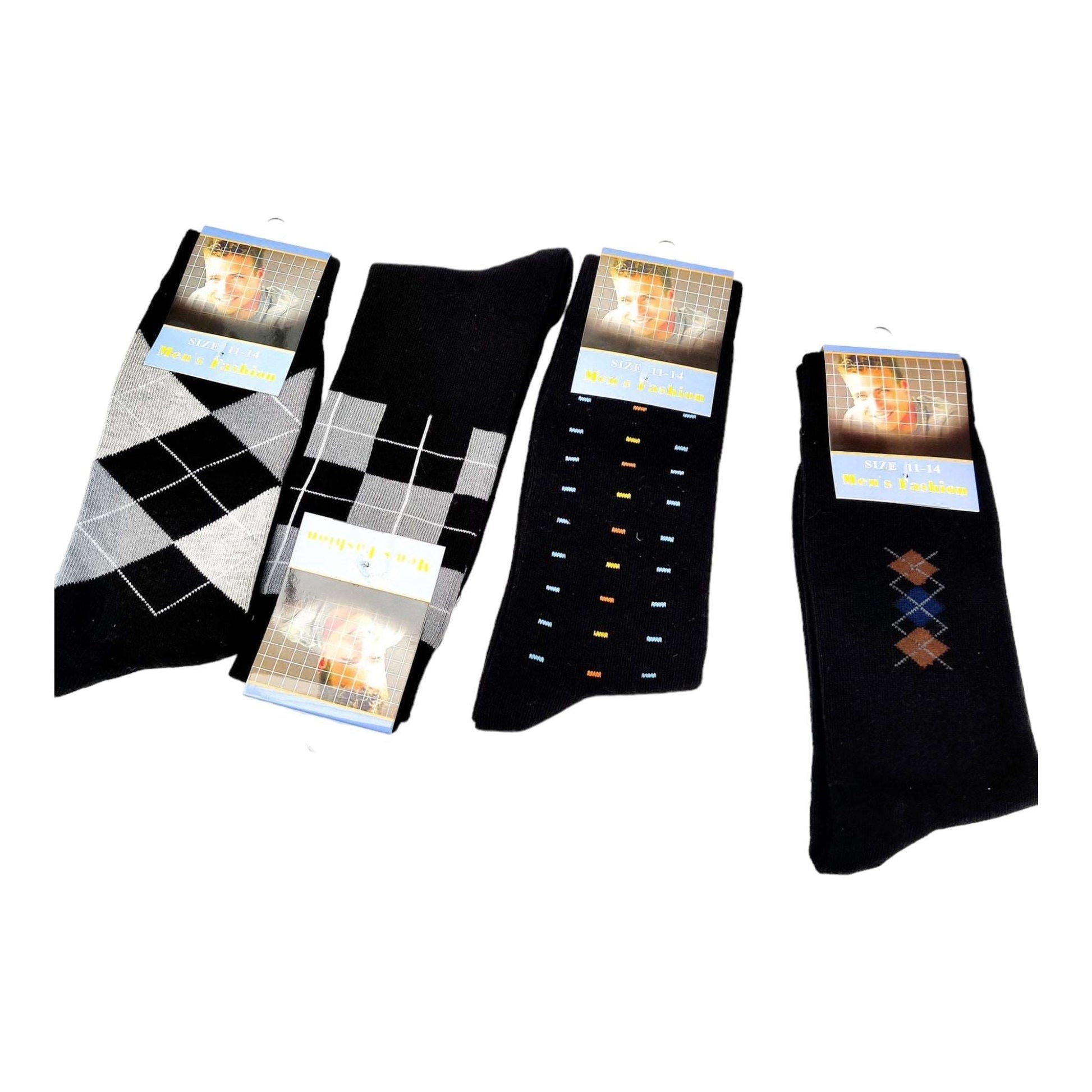 Cotton Rich Black Mens Fashion Socks - Sox Magic