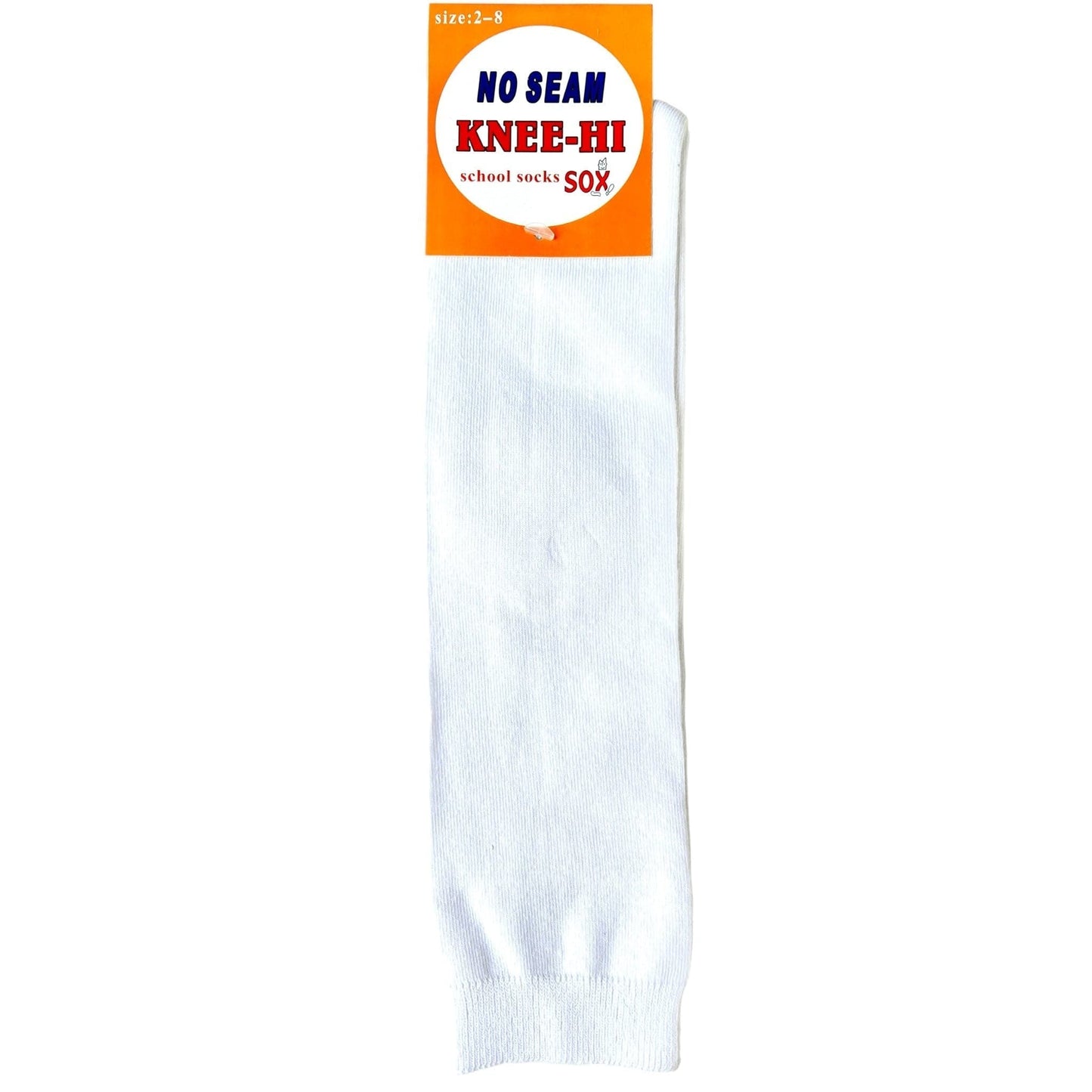 Pure Cotton Knee High School Socks Kids Size 9-12 No Seam Fold - Sox Magic