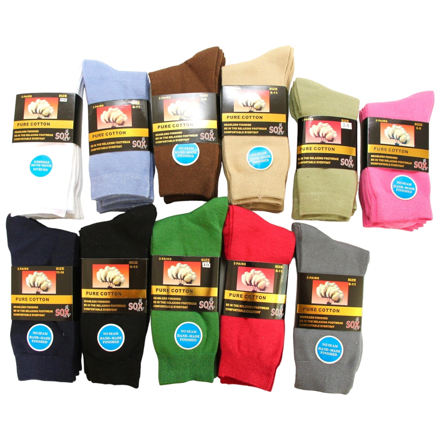 3 Pack No Seam Socks - Sox Magic