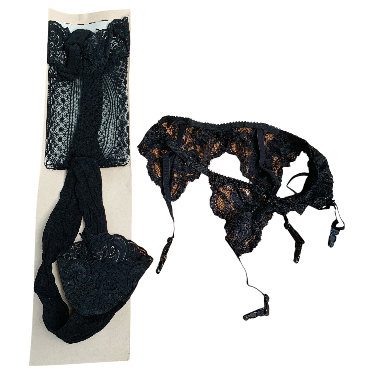 Over the knee fishnet stocking with hook clip
