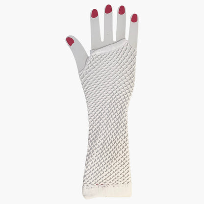Fishnet Long Fingerless Gloves