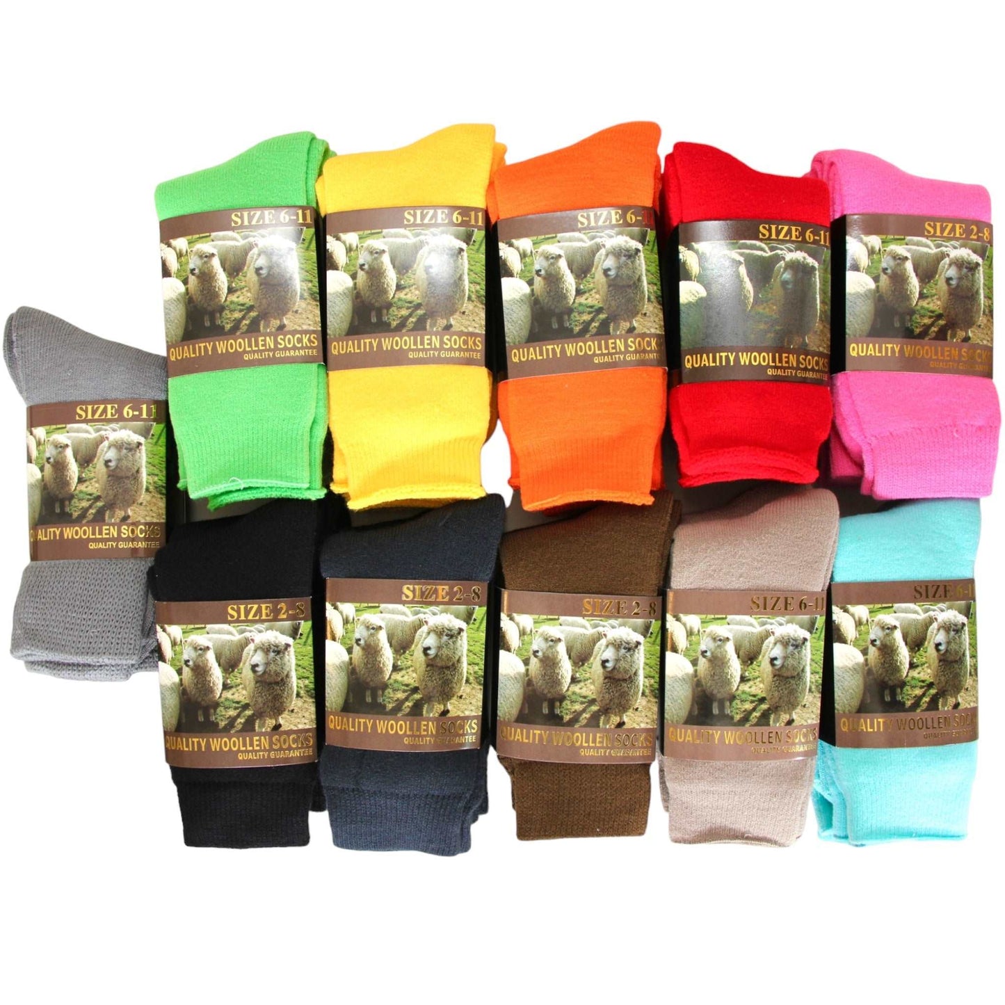 3 Pack Wool Socks - Assorted Colours - Sox Magic