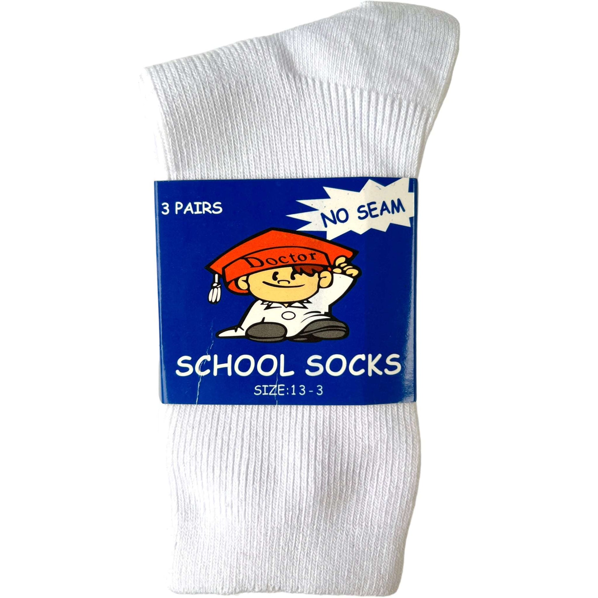 3 Pack Kids No Seam School Socks - Sox Magic