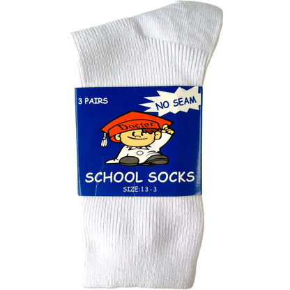 3 Pack Kids No Seam School Socks - Sox Magic