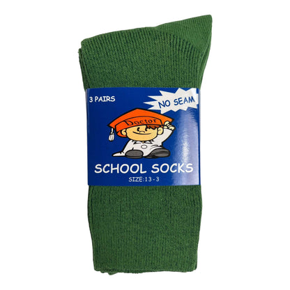 3 Pack Kids No Seam School Socks - Sox Magic