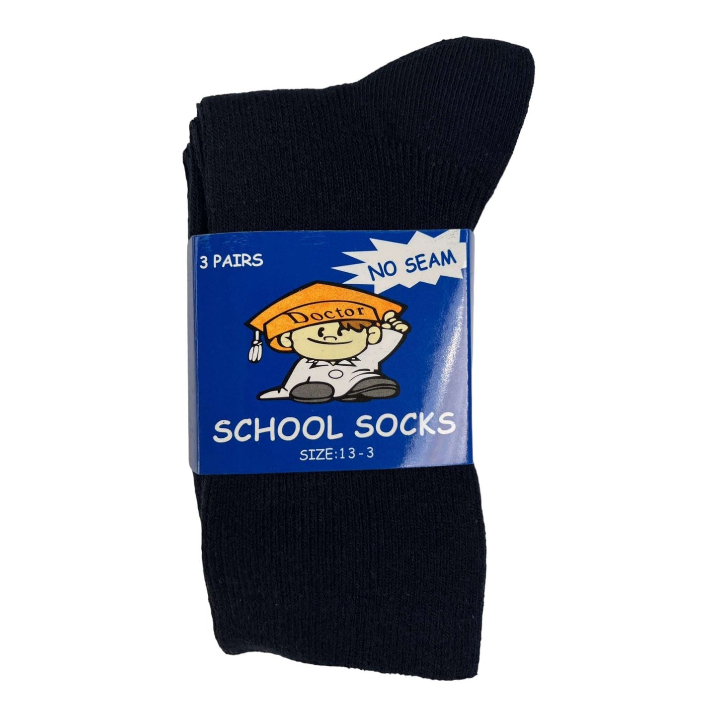 3 Pack Kids No Seam School Socks - Sox Magic