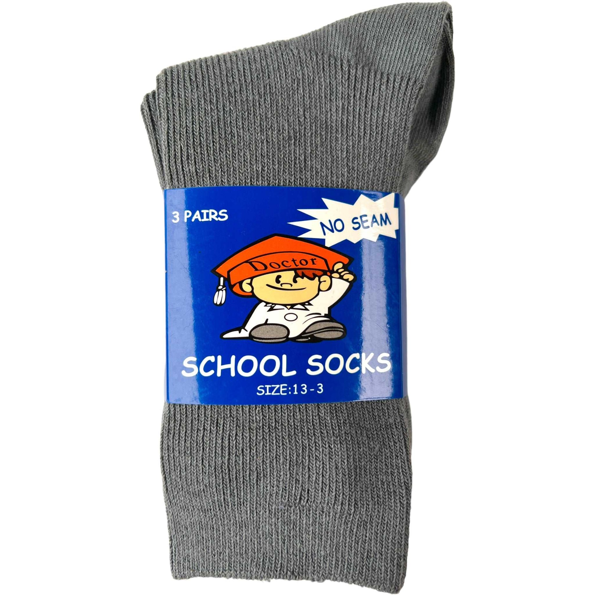 3 Pack Kids No Seam School Socks - Sox Magic