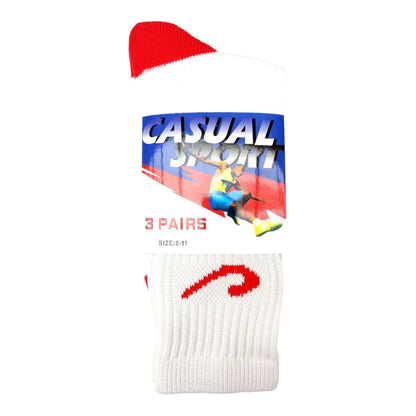 3 Pack Pure Cotton Casual Sport Crew Socks - Sox Magic