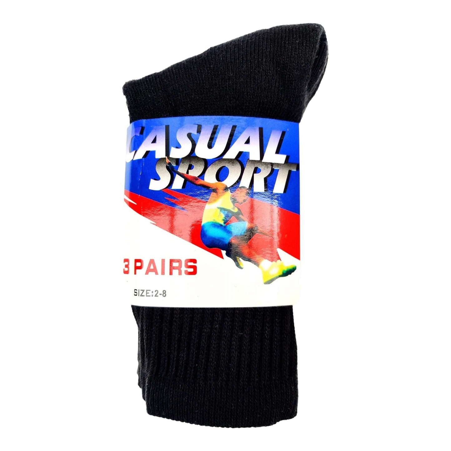 3 Pack Pure Cotton Casual Sport Crew Socks - Sox Magic