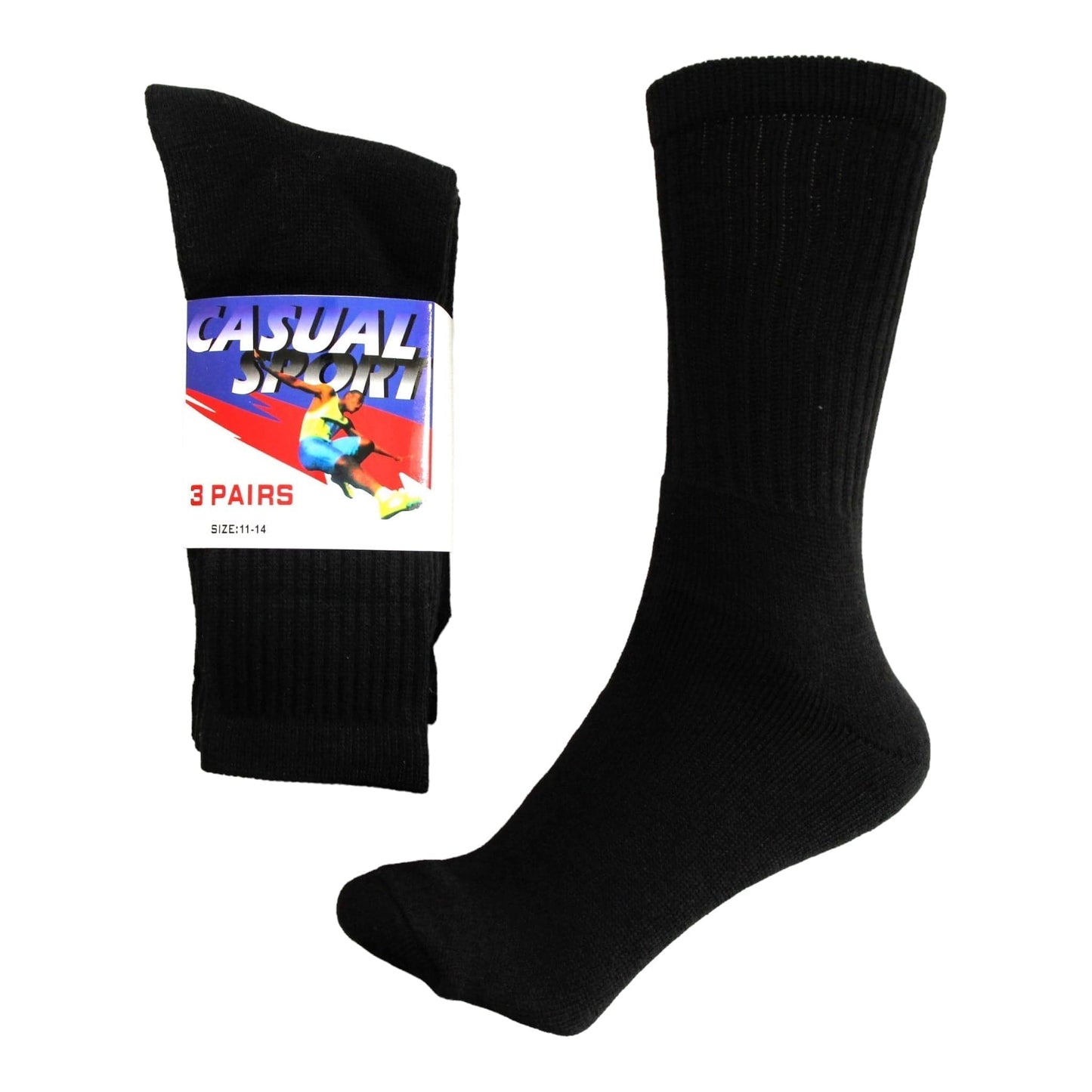 3 Pack Pure Cotton Casual Sport Crew Socks - Sox Magic