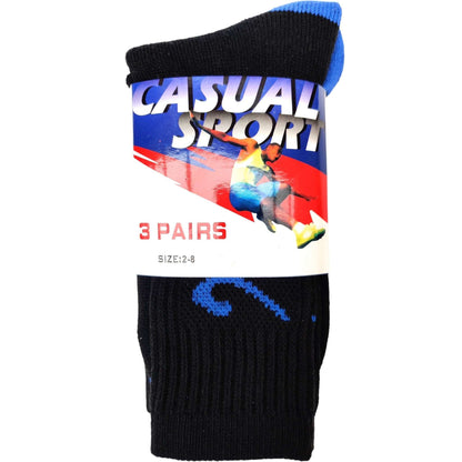 3 Pack Pure Cotton Casual Sport Crew Socks - Sox Magic