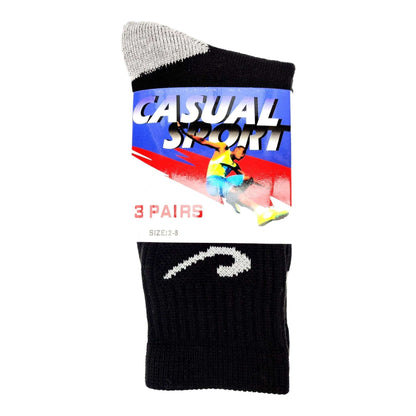 3 Pack Pure Cotton Casual Sport Crew Socks - Sox Magic