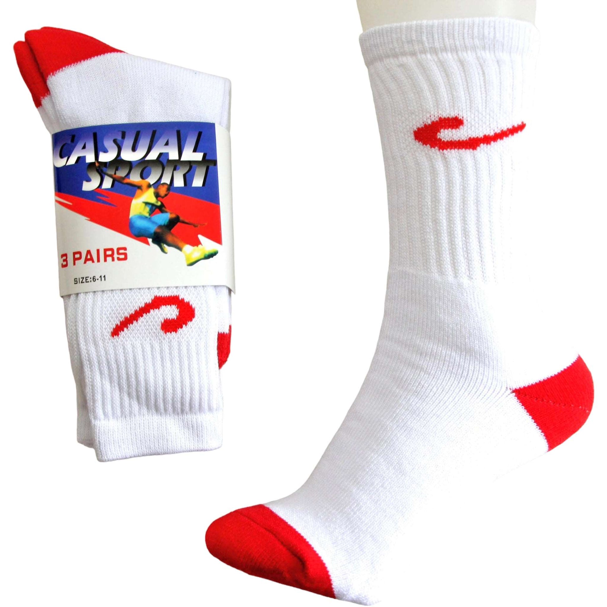 3 Pack Pure Cotton Casual Sport Crew Socks - Sox Magic