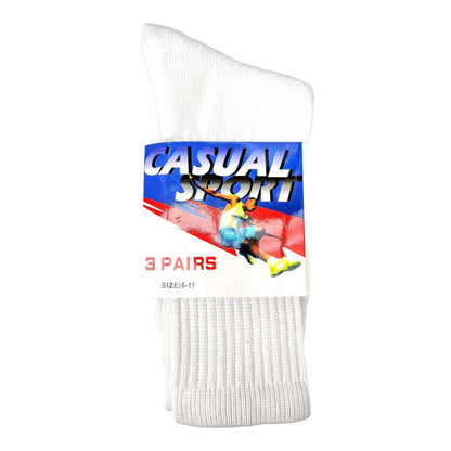 3 Pack Pure Cotton Casual Sport Crew Socks - Sox Magic