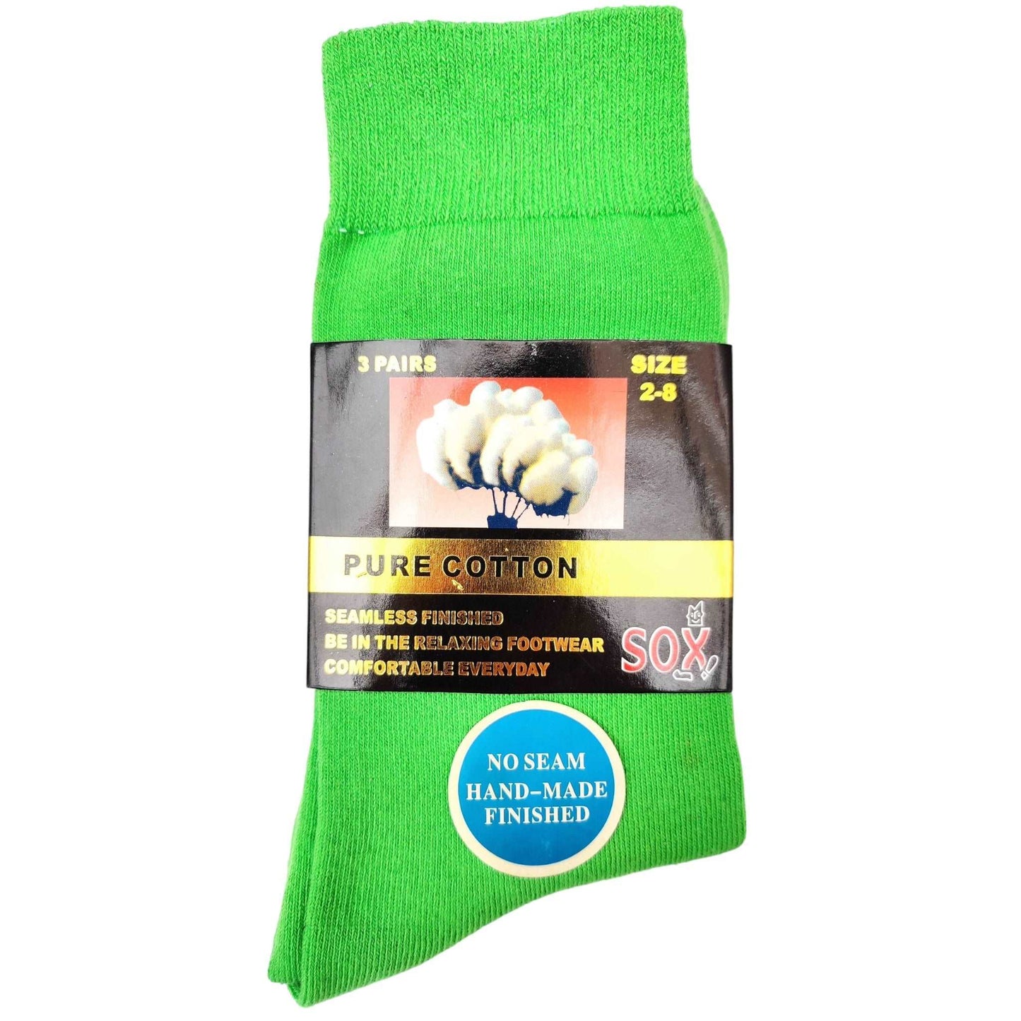 3 Pack Pure Cotton No Seam Socks - Sox Magic