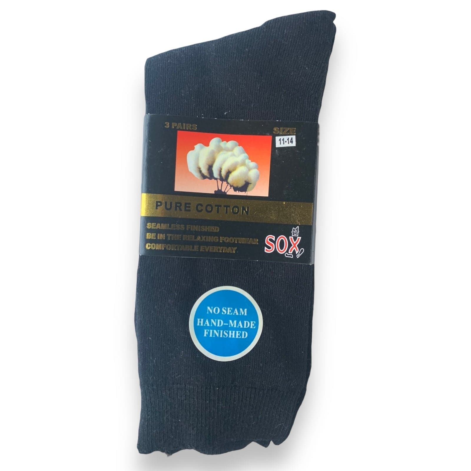 3 Pack Pure Cotton No Seam Socks - Sox Magic