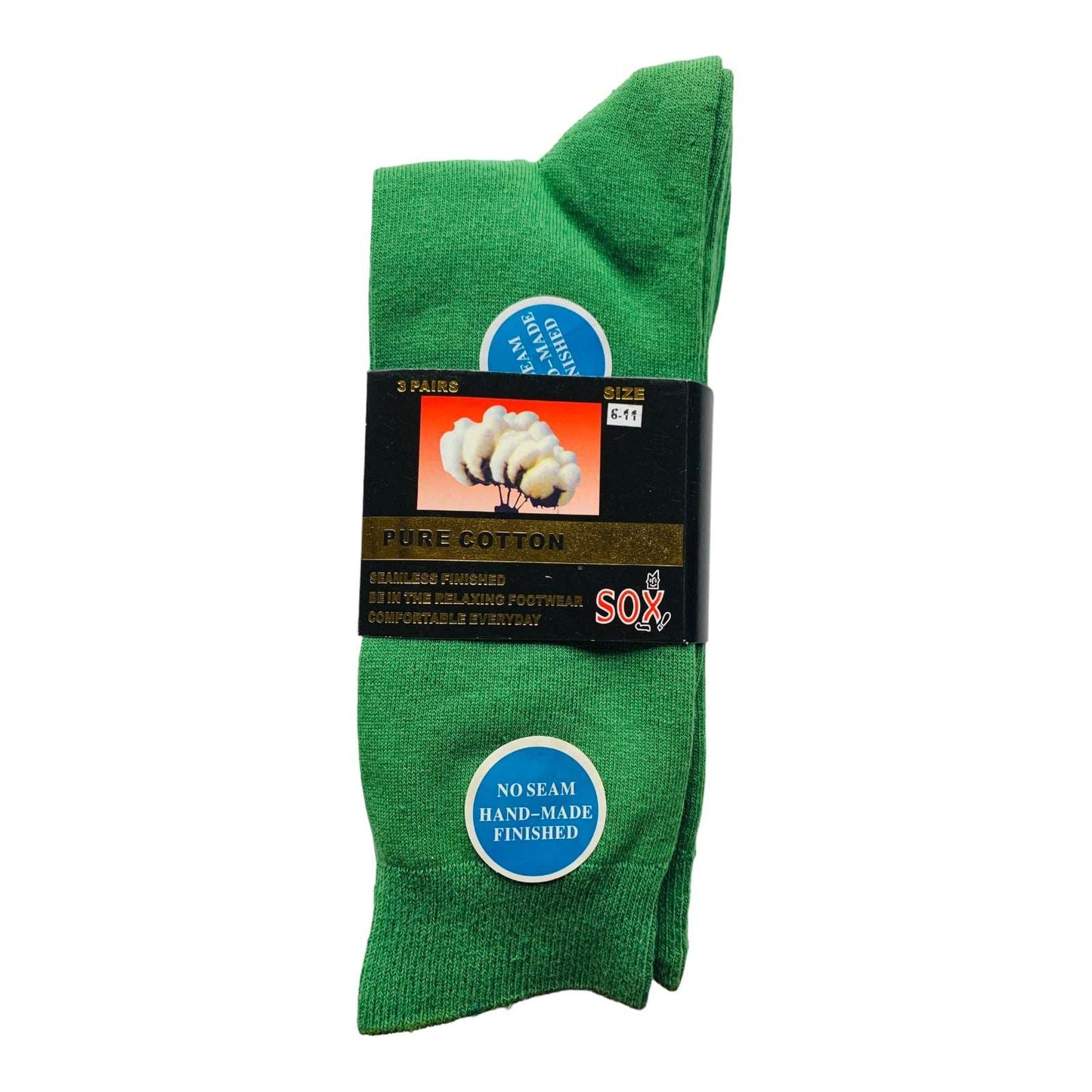 3 Pack Pure Cotton No Seam Socks - Sox Magic