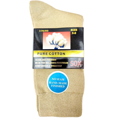 3 Pack Pure Cotton No Seam Socks - Sox Magic