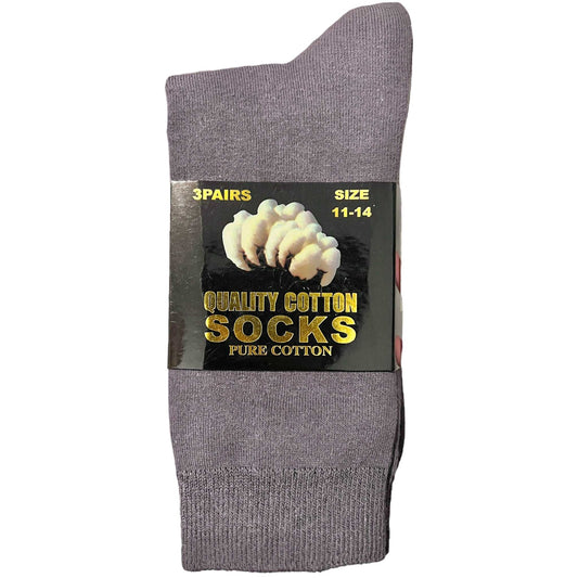 3 Pairs Size 11-14 Premium Quality Pure Cotton Socks - Sox Magic