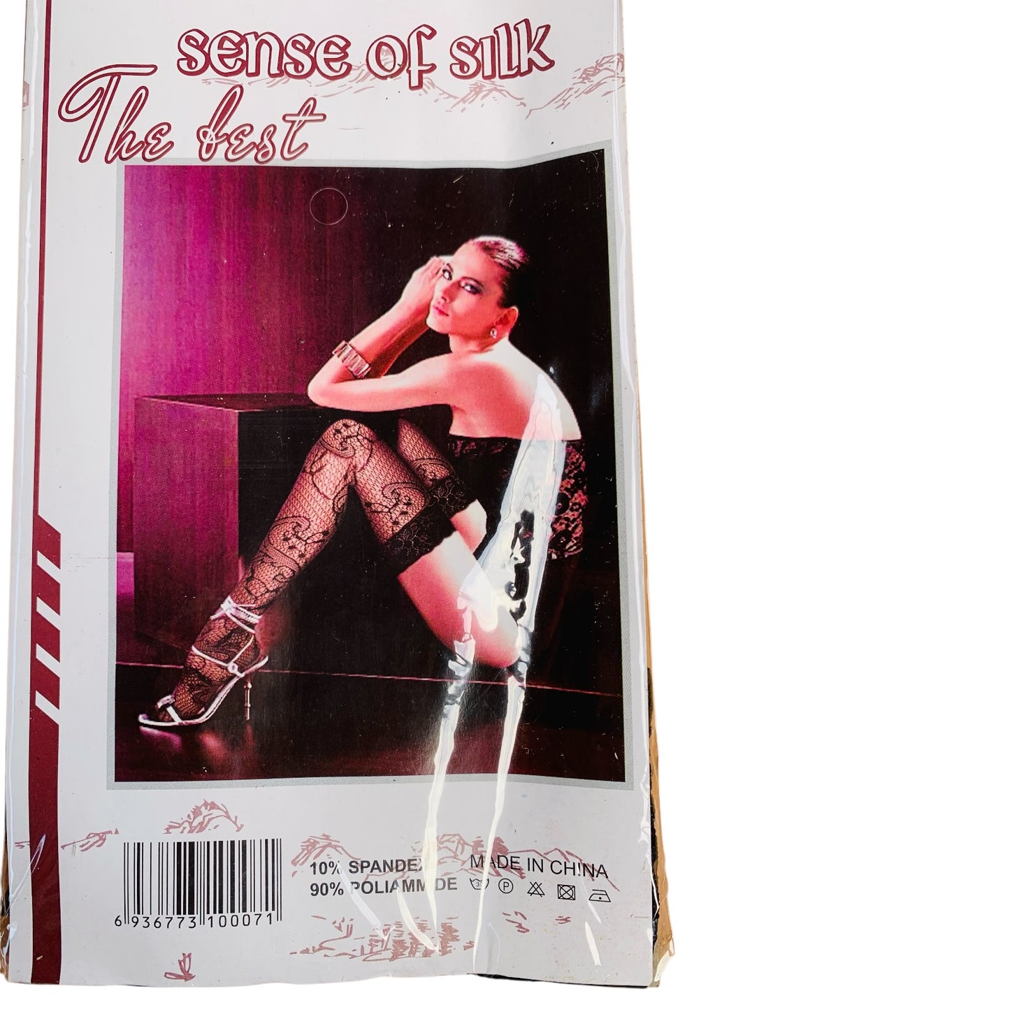 Over the knee fishnet stocking with hook clip