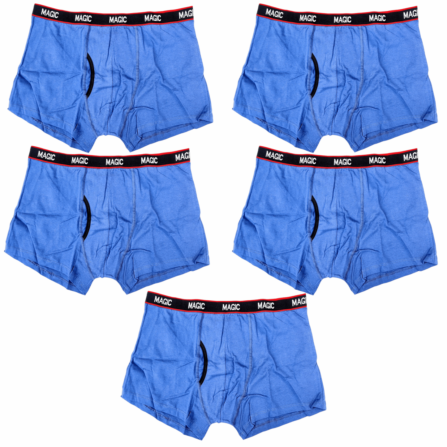 5 Pack Pure Cotton Mens Flyfront Trunks