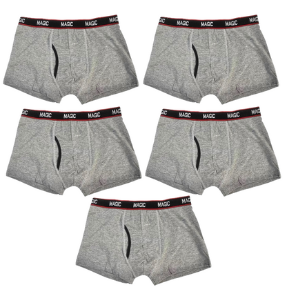 5 Pack Pure Cotton Mens Flyfront Trunks