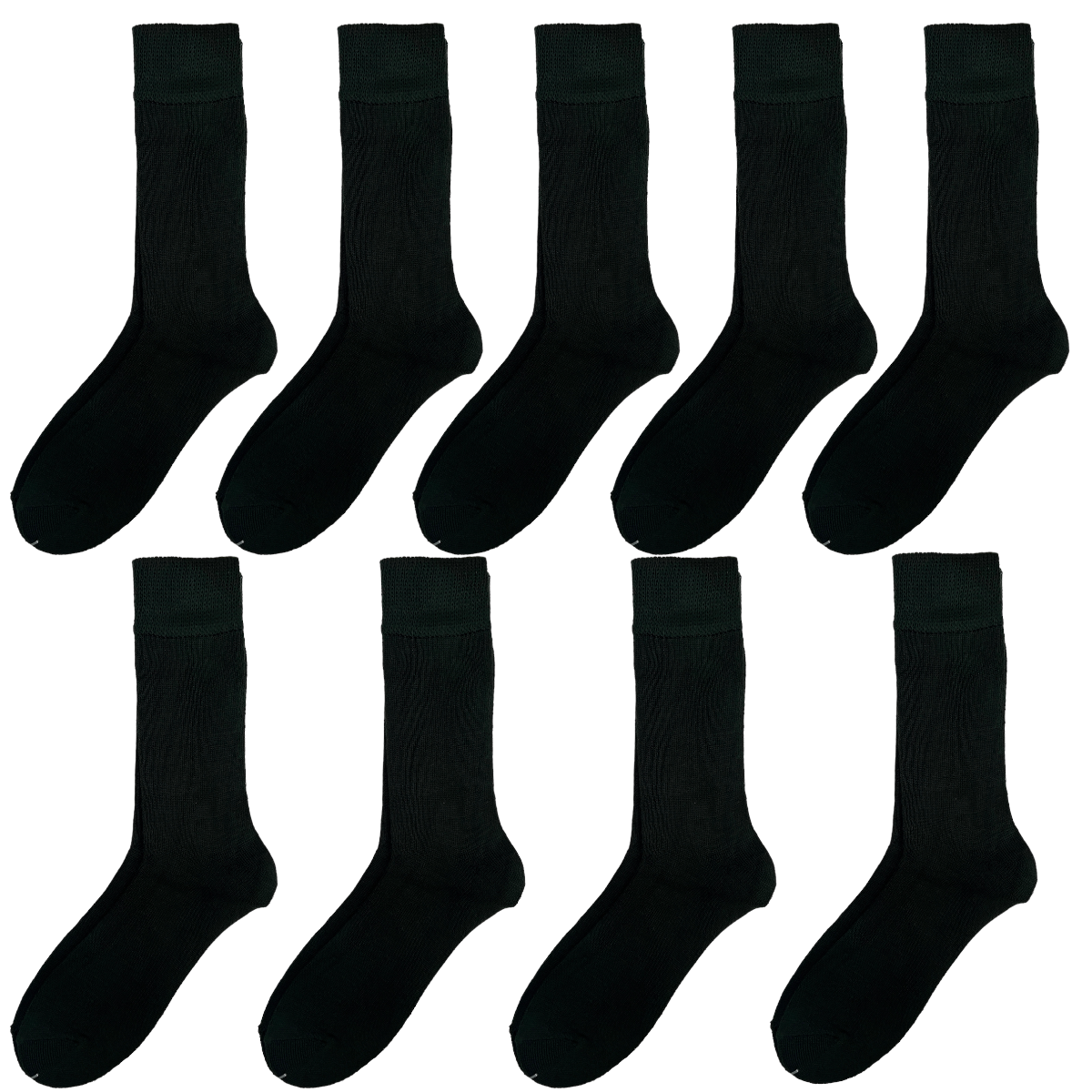 9 Pack Loose Top Wool Socks Bundle - Black - Sox Magic