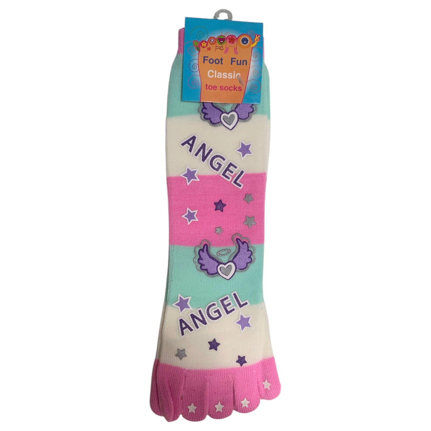 Foot Fun Classic Crew Toe Socks