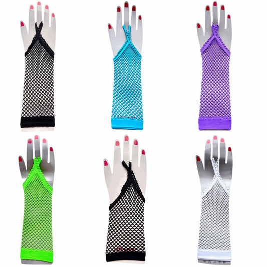 Fishnet Long Fingerloop Gloves - Sox Magic