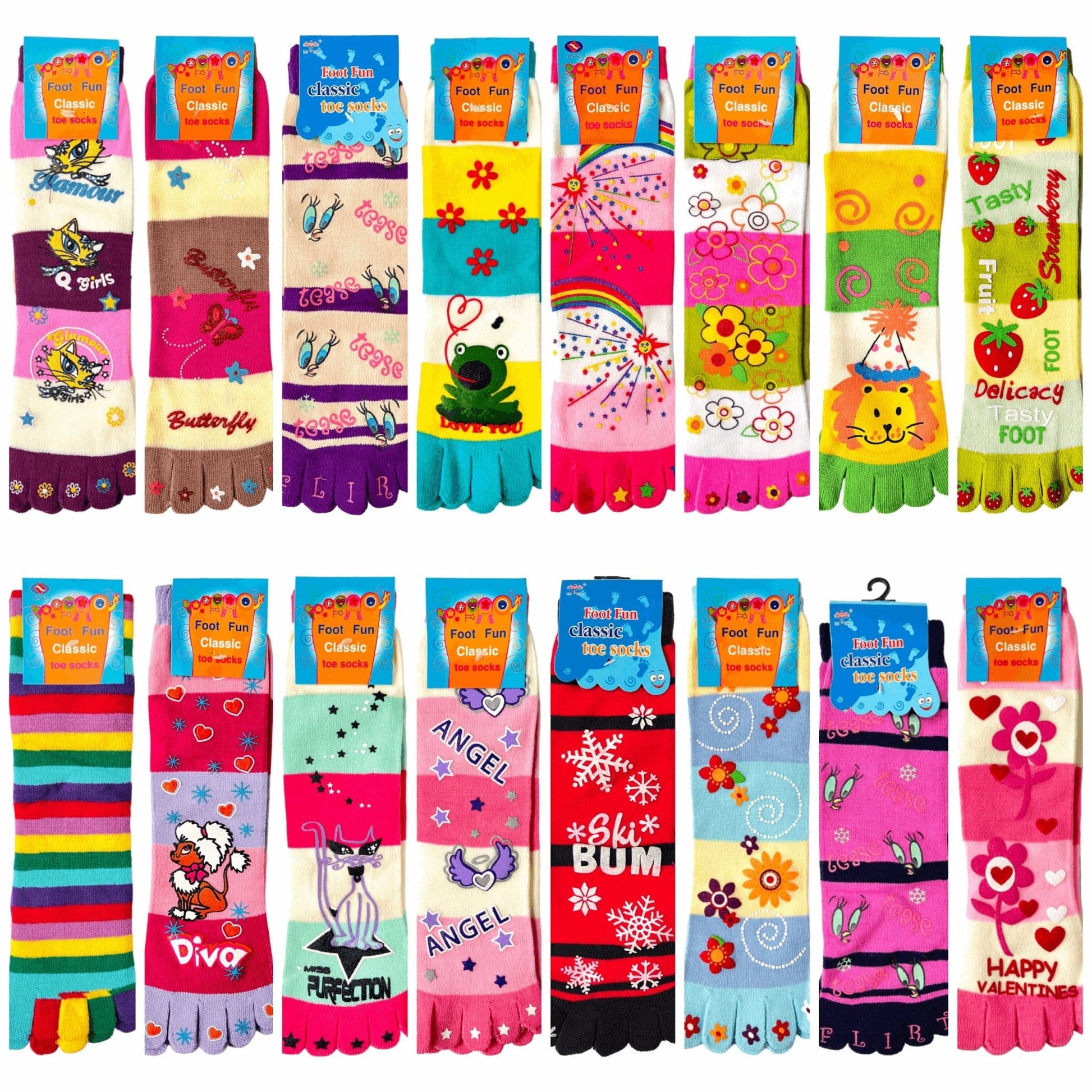 Foot Fun Classic Crew Toe Socks - Sox Magic