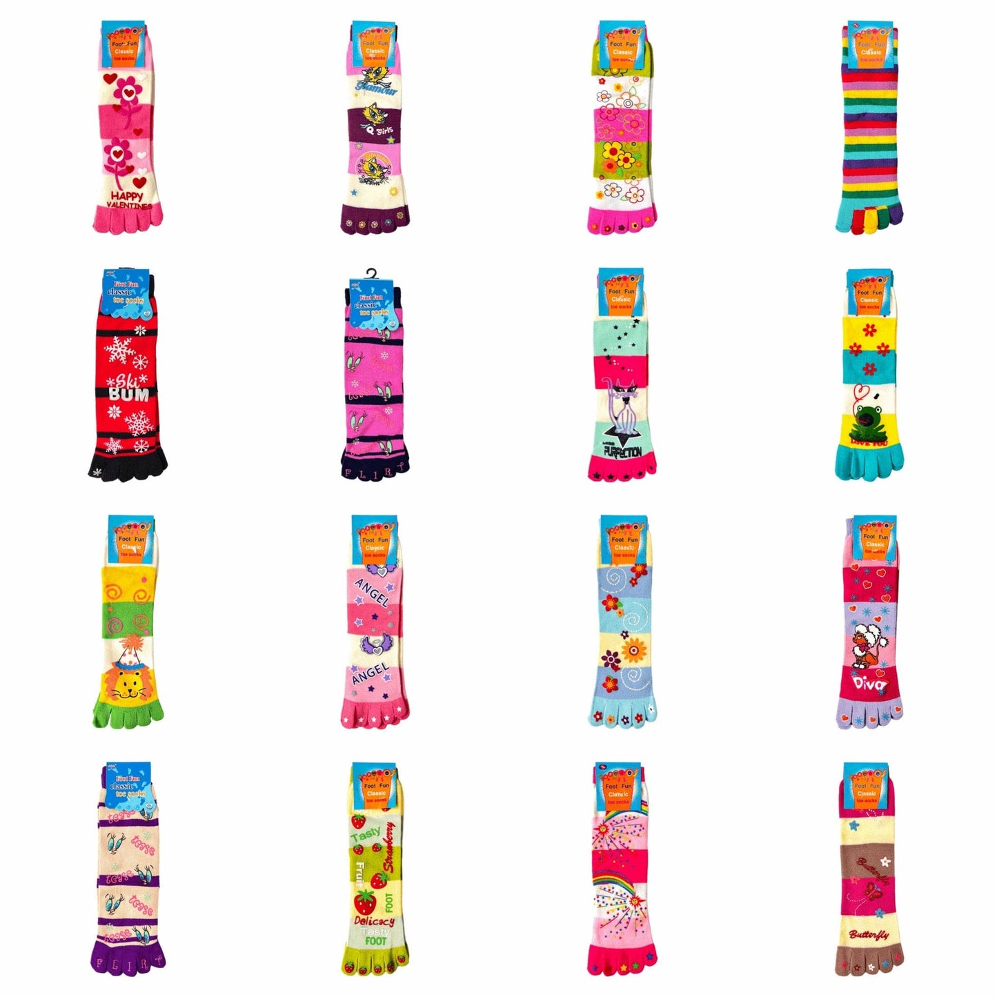 Foot Fun Classic Crew Toe Socks - Sox Magic