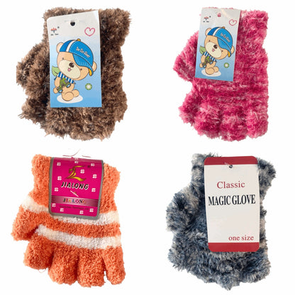 Kids Fluffy Fingerless Gloves - Sox Magic