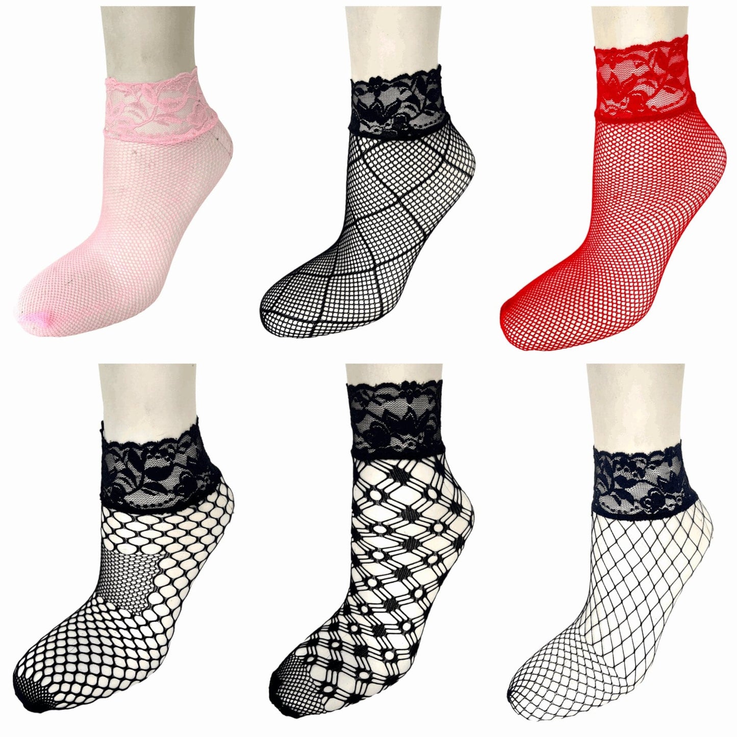 Lace Top Fishnet stockings Ankle Socks - Sox Magic