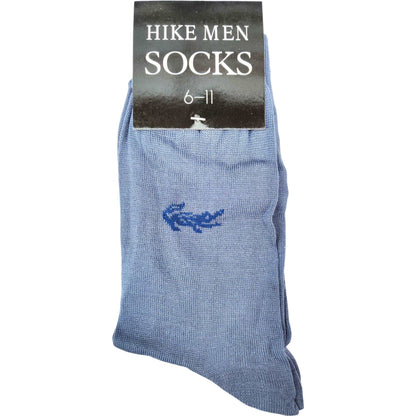 Mercerised Cotton Alligator Print Hike Men Crew Socks - Sox Magic