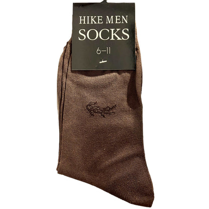 Mercerised Cotton Alligator Print Hike Men Crew Socks - Sox Magic