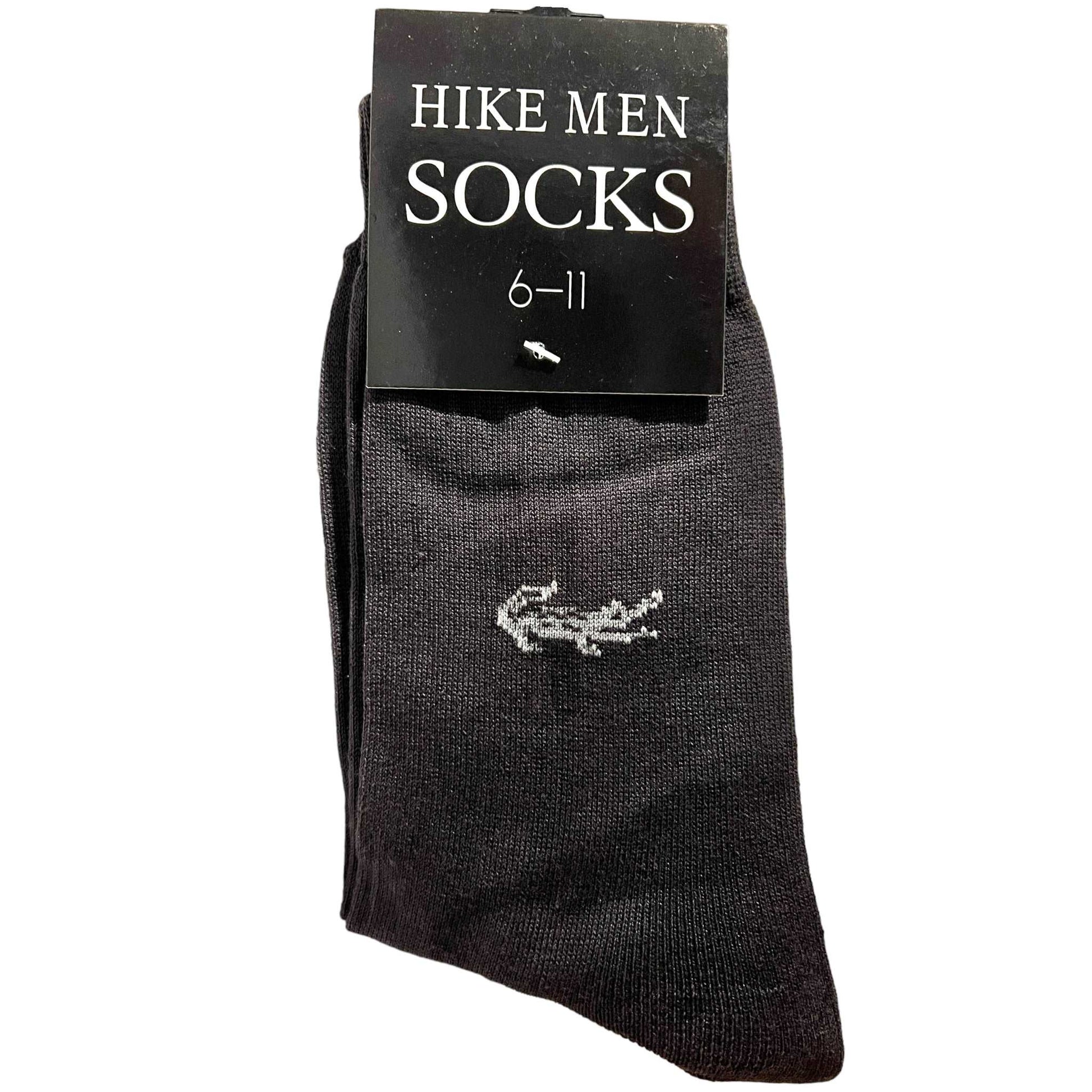 Mercerised Cotton Alligator Print Hike Men Crew Socks - Sox Magic