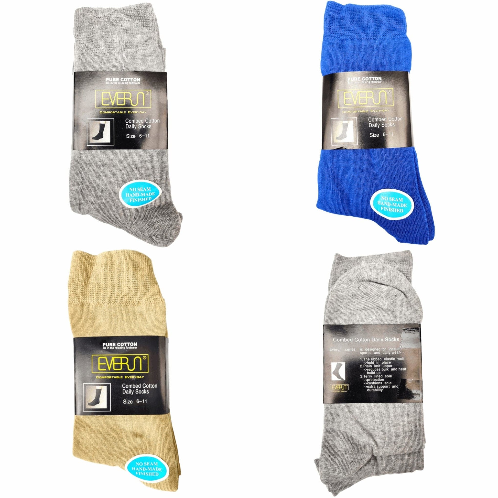 Pure Cotton Everun No Seam Socks - Sox Magic