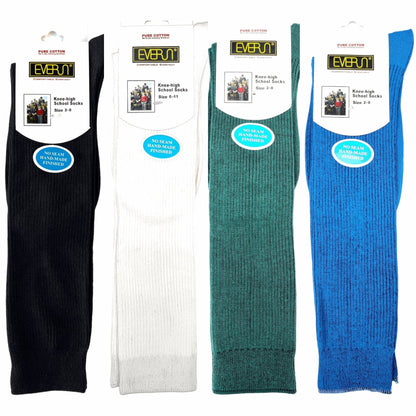 Pure Cotton Knee High School Socks - Sox Magic