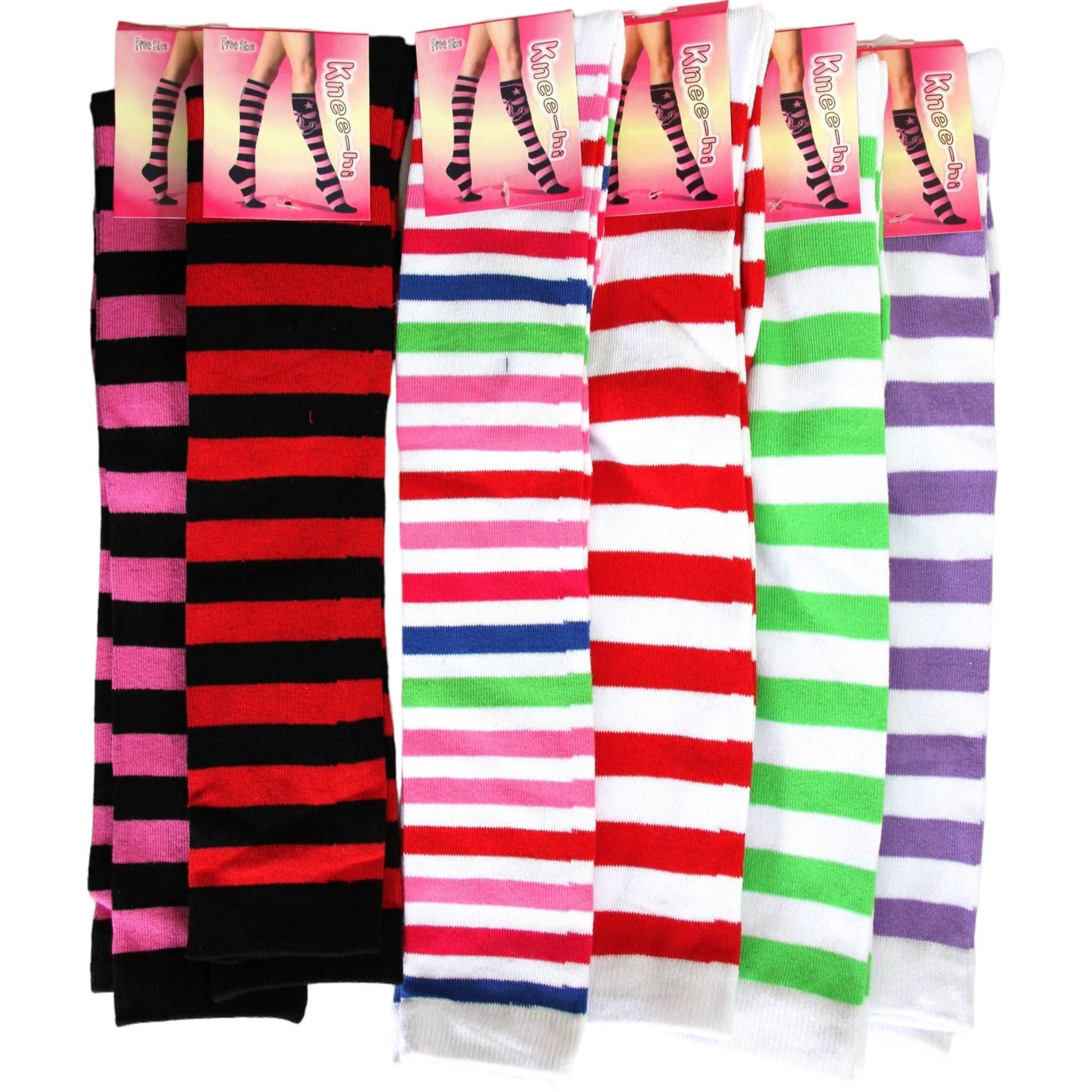 Pure Cotton Striped Knee High Socks - Sox Magic