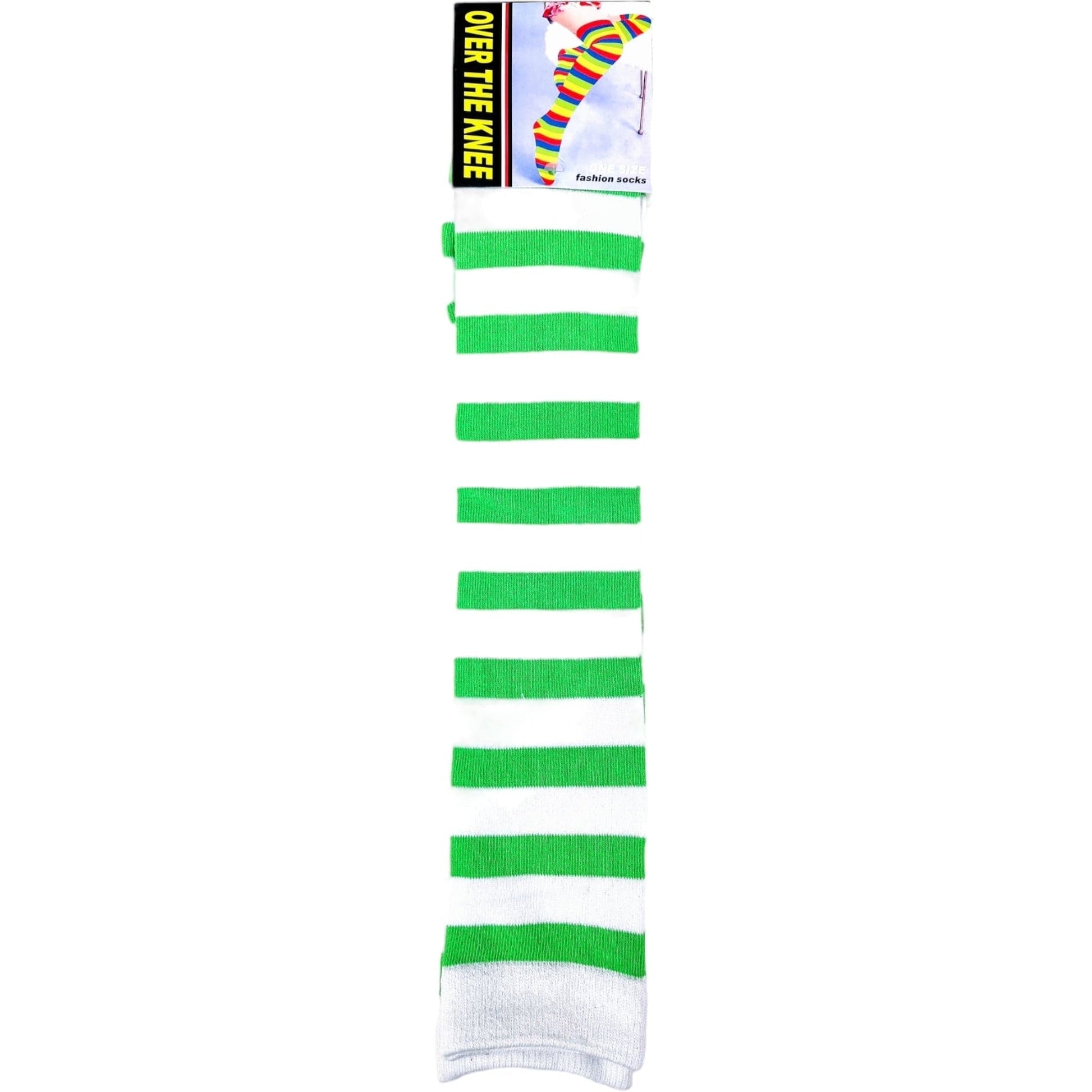 Pure Cotton Striped Over The Knee Socks - Sox Magic