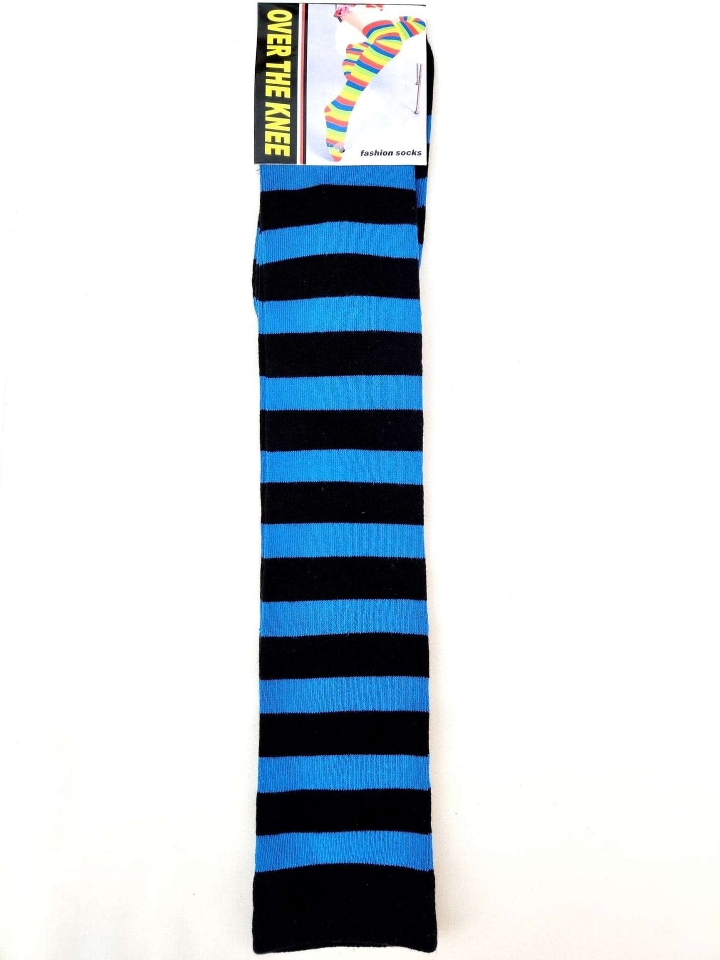 Pure Cotton Striped Over The Knee Socks - Sox Magic