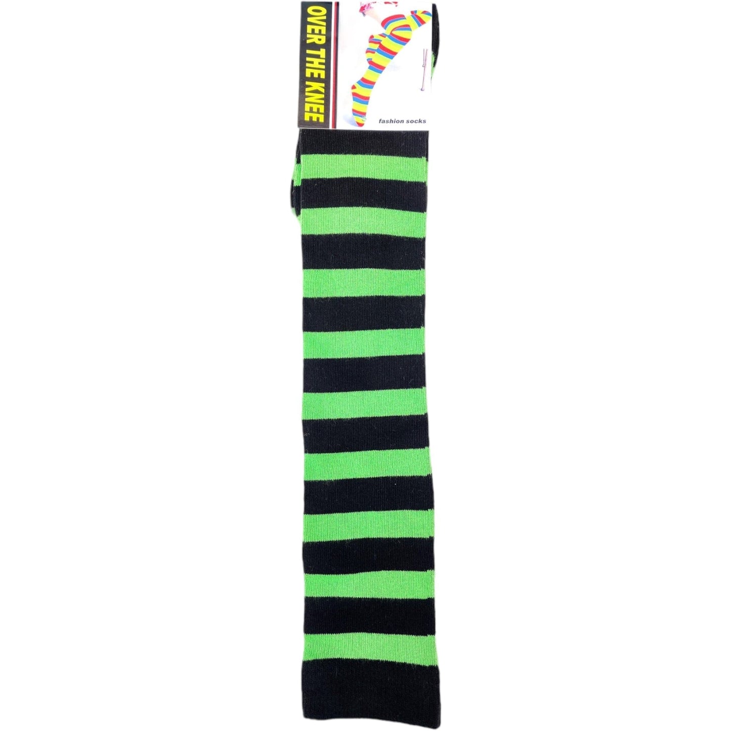 Pure Cotton Striped Over The Knee Socks - Sox Magic