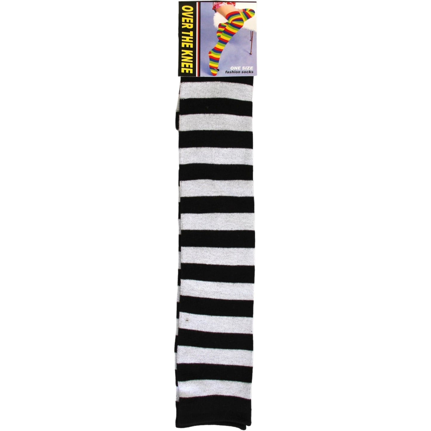 Pure Cotton Striped Over The Knee Socks - Sox Magic