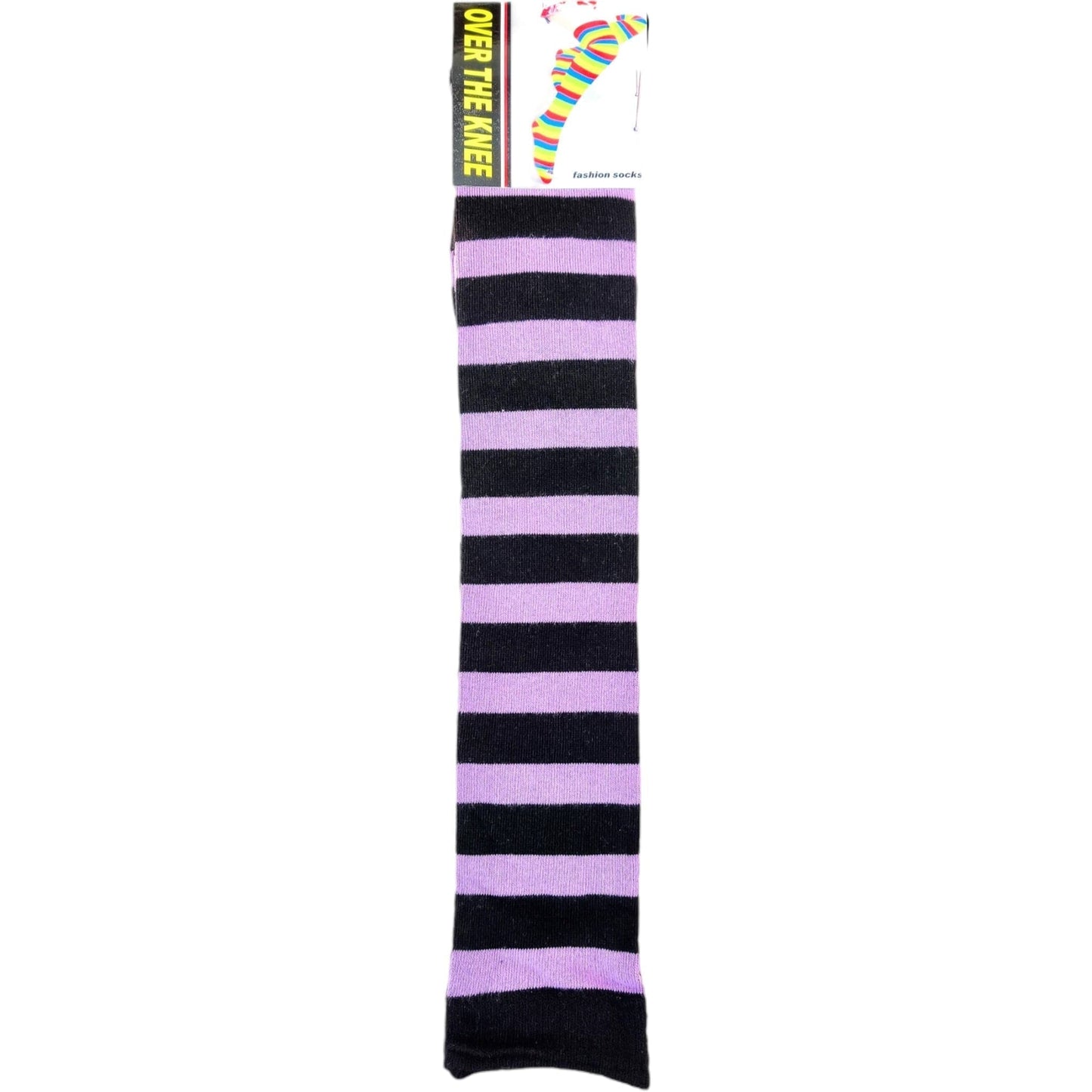 Pure Cotton Striped Over The Knee Socks - Sox Magic