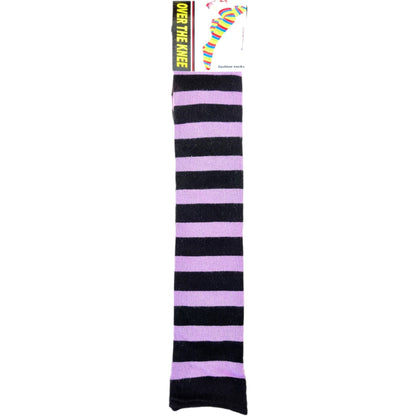 Pure Cotton Striped Over The Knee Socks - Sox Magic