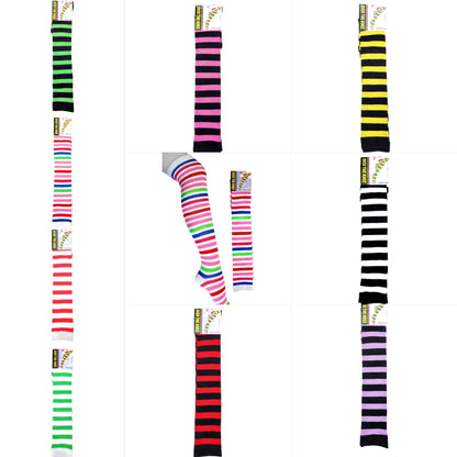 Pure Cotton Striped Over The Knee Socks - Sox Magic