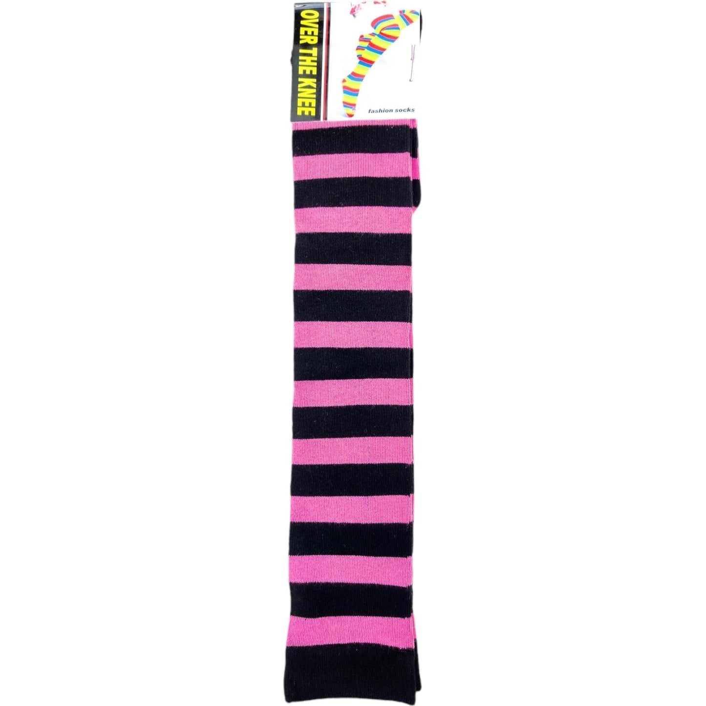 Pure Cotton Striped Over The Knee Socks - Sox Magic